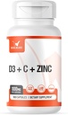 Complejo de vitaminas w/Vitamin D3, C, K2 y Zinc (100 cápsulas) - Filler Free, 3er testado, dosis clínicas, formas biodisponibles