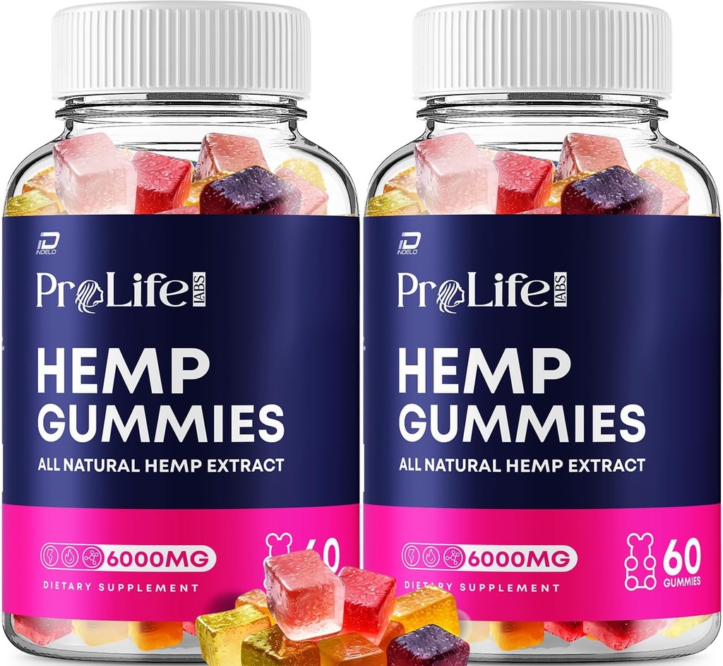 Prolife Hemp Gummies - con Hemp Seed Extract Pro Life Labs Hemp Gummies Tinnitus Herbal Supplement, Health and Wellness Support, All Natural Prolife Gummy (2 Pack - 120 Gummies)