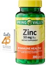 Spring Valley Zinc 50 mg, 200 Conde, suplemento dietético Caplets para la salud inmunitaria, suplementos de inmune, paquete con 45 diabetes de Lual decodificado