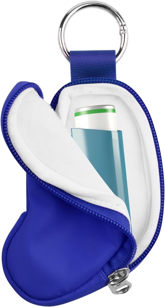 Beautyflier Asthma Inhaler Case Holder Travel Handy Mini Bag for Adults and Kids, Does Not Include Inhaler (Blue)