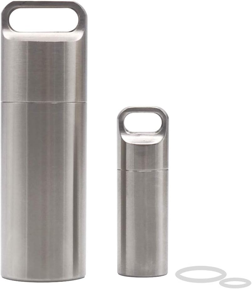 HRX paquete impermeable caja de acero inoxidable caja llavero, resistente caja pequeña botella de agua tos para hombre bolsillo de bolsillo exterior EDC kit de herramientas