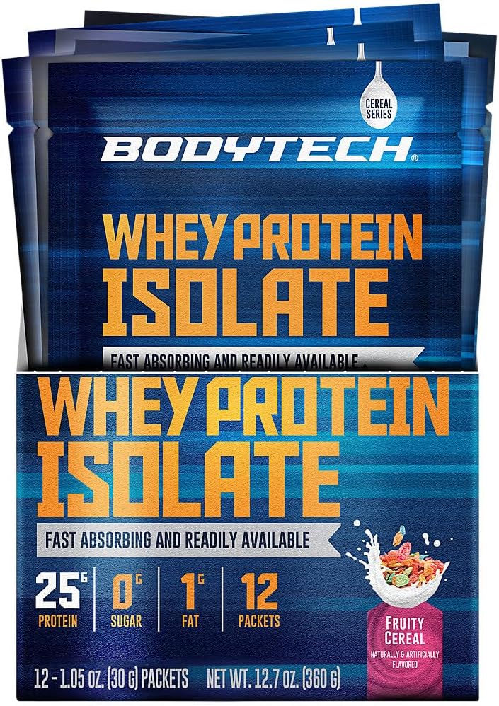BODYTECH Whey Protein Isolate Powder - Fruity Cereal (Doce 1.04 oz. Packets)