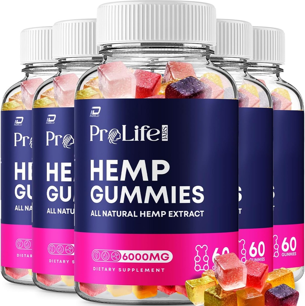 Prolife Hemp Gummies - con Seed Extract Pro Life Labs Hemp Gummies Tinnitus Herbal Supplement, Health and Wellness Support, All Natural Prolife Gummy (5 Pack - 300 Gummies)