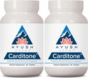 Ayush Herbs Carditone - Suplemento Natural para Mujeres &amp; Hombres, BP Fórmula, Holistic Heart Supplement with Rauwolfia, Arjuna, Calcium, and Magnesium - 60 Vegetarian Caplets (2 Conde)