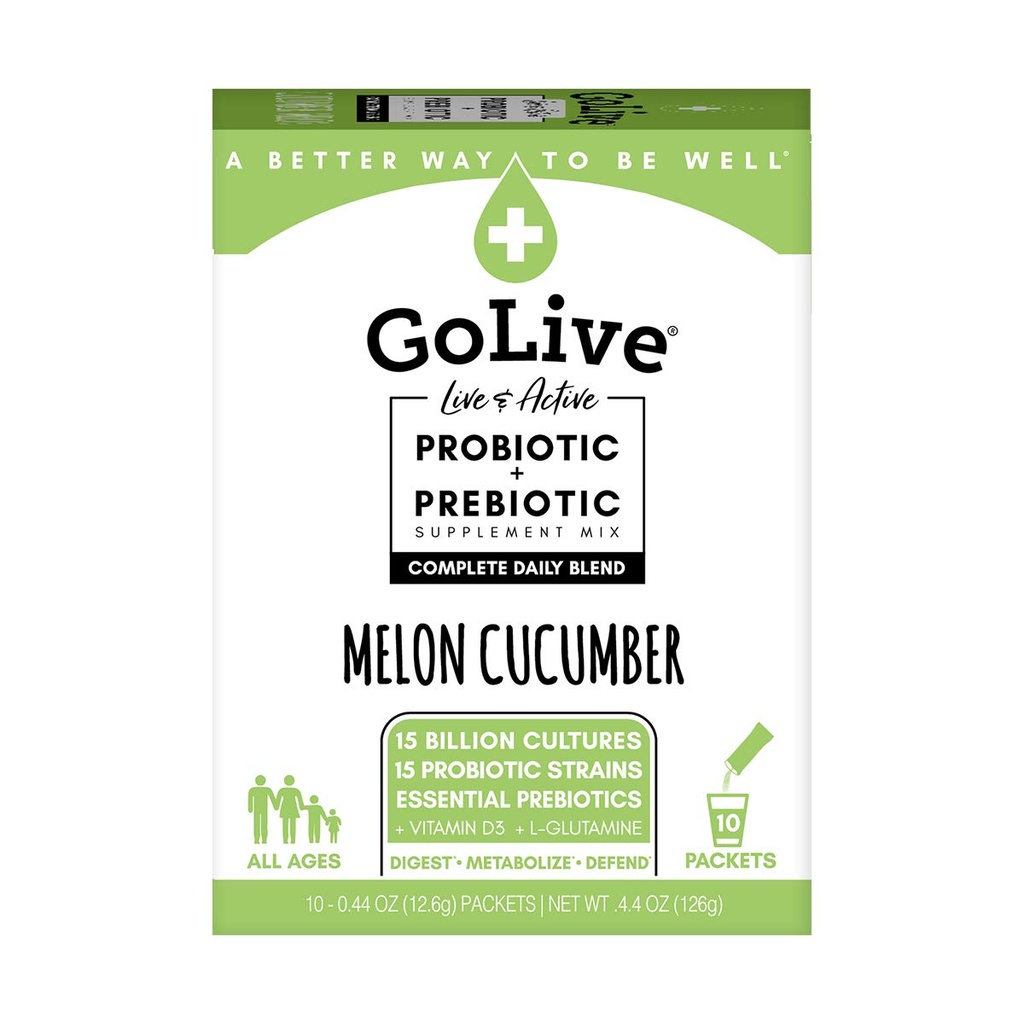 Probióticos para adultos y niños, melón y pepino, 10ct- Probióticos para adultos y niños, Fibra Prebiótica para Gut y Salud Digestiva, Recomendado por Médicos y Dieciocho