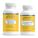 Researched Nutritionals Nighttime Support with Circadian PM and Magnesium Glycinate - 2 Product Bundle with Melatonin, Valerian, 5-HTP, GABA and a Magnesium Supplement