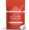 Viter Energy 40mg Caffeine Mints - Sugar Gratis, B Vitaminas, Vegan, Boosts Fast Energized Alert Focus, Caffeinated Nootropic Supplement Pills (Cinnamon Flavor, 8oz, Bulk Bag)
