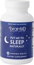 BRAINMD Ponme a dormir Naturalmente - 90 Tabletas Chewable - con Melatonina, L-Teanina, Magnesio, GABA, Vitamina B6 &amp; 5-HTP - Gluten Gratis - 45 Servimientos