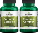 Complejo de Curcumina de Swanson - Suplemento Herbal Apoyo a la Salud Conjunta, Movilidad y Función Física - Estándarizado con BioPerine para la Absorción Máxima - (120 cápsulas de verduras) (2 Pack)