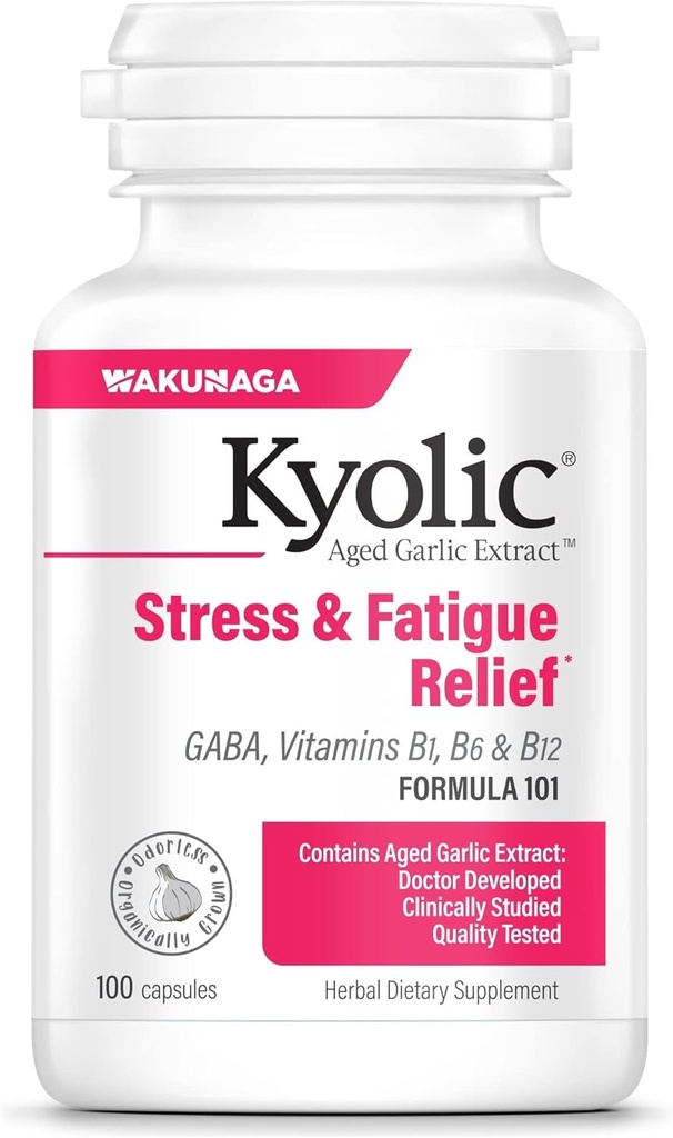 Kyolic Aged Extract Fórmula 101, Stress and Fatigue Relief, 100 cápsulas.