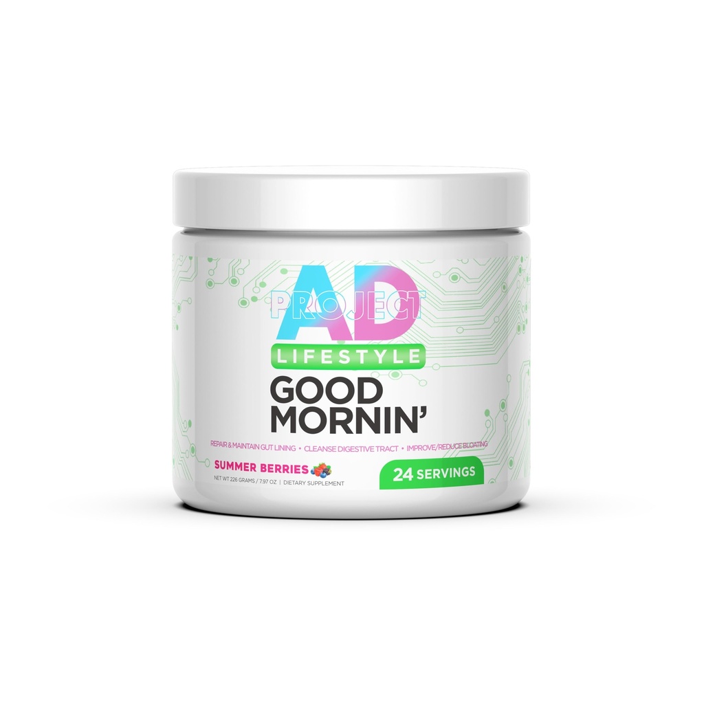Proyecto AD Life Good Morning Detox and Performance Drink, Naturally Flavored and Formulated with L-GLutamine, Apple Cider Vinegar, and Aloe Vera (24 Servings, Summer Fruits)