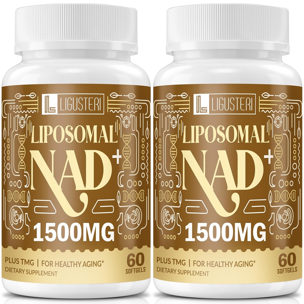 1500 MG Liposomal NAD+, 98%+ Absorción, NAD+ Suplemento para Mujeres y Hombres con TMG, para la Defensa del Envejecimiento, Energía Celular, Función cerebral del corazón, Longevidad, 120 Softgels