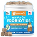 Probióticos para perros, Sabor de pollo a la miel, 120 Mandíbulas suaves para la salud digestiva, Suplemento de apoyo inmune, Alivio de gas, Anti-Diarrea, Ayuda con alergias, estómagos de aparición, levadura y picazón