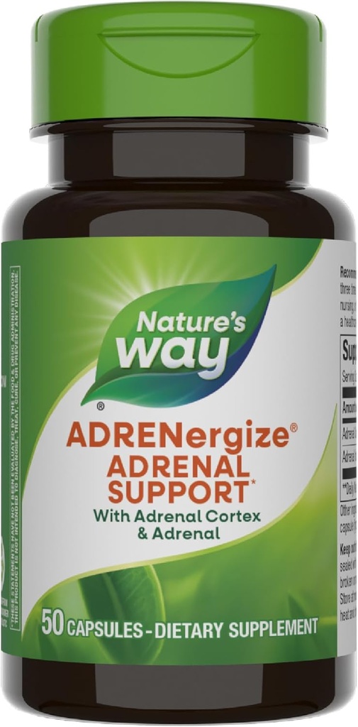 Camino de la Naturaleza ADRENergice con Adrenal Cortex &amp; Whole Adrenal, Energy Support*, 50 cápsulas