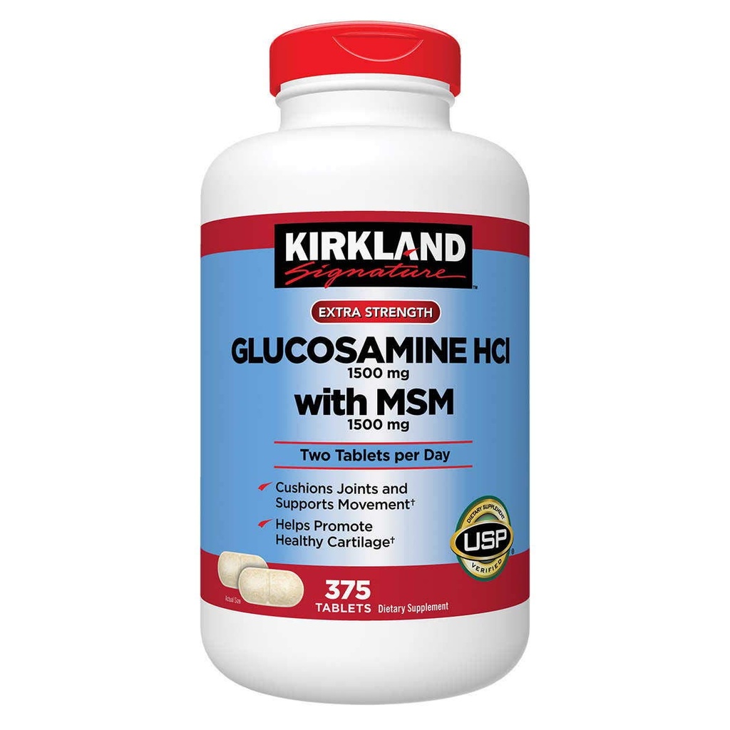 Glucosamina firma Kirkland con MSM, 375 Tabletas (2 Pack)