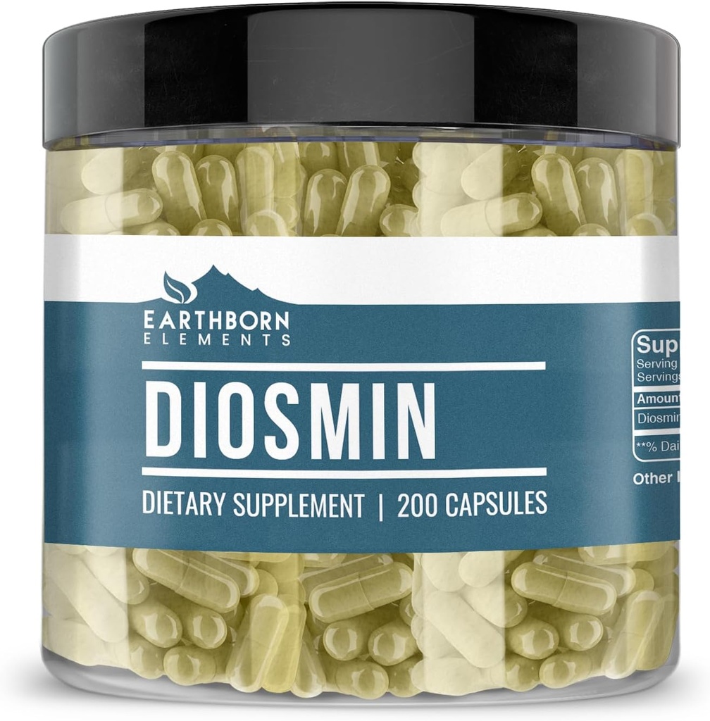 Earthborn Elements Diosmin Pure & Undiluted, No Additives (200 Capsules)