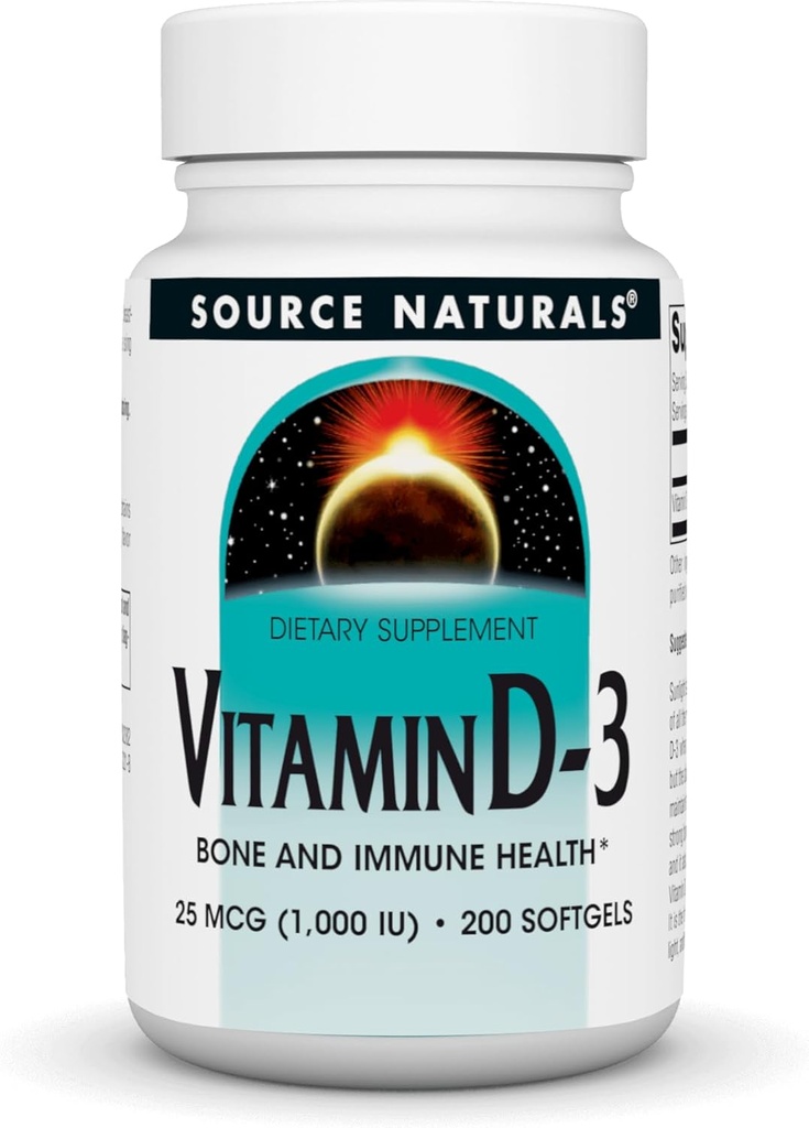 Fuente Naturals Vitamina D-3 1000 iu Soporta Bone & Immune Health* - 200 Softgels