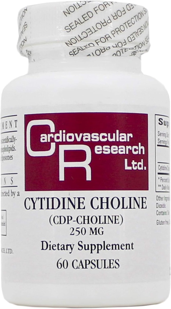 Cytidine Choline/CDP 250mg 60 Caps - Formulas ecológicas/Investigación cardiovascular