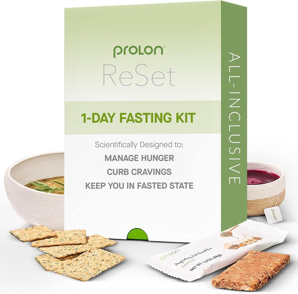Prolon 1-Day Reset Fasting Kit TENIDO Rápido con la comida TENIDO Apoyos Saludable Envejecimiento " Gestión de pesos TEN Bajo-Calorie, Comidas basadas en plantas " Snacks ANTE Desarrollado para no romper su Fast (1-Day Kit)