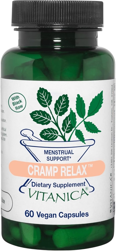 Vitanica Cramp Relax, Menstrual Support, Vegan, 60 cápsulas - Pro Logo