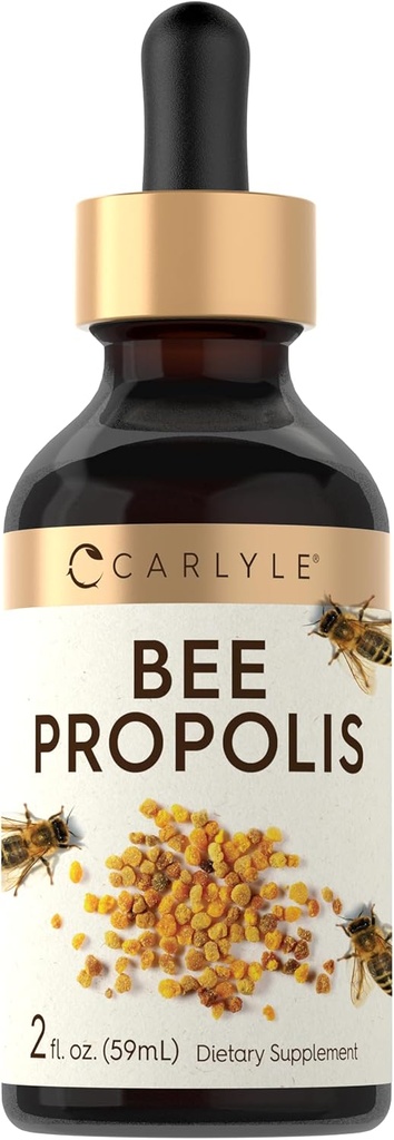 Carlyle Bee Propolis Tincture Drops TENIDO 2 Fl Oz ANTE Líquido Extracto Silencioso No GMO, Gluten Free Supplement