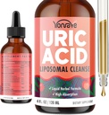 Liposomal Uric Acid Drops, Tart Cherry Supplement with Celery Seed & Boswellia Extract – Muscle, Detox, Joint and Kidney, Uric Acid Cleanse Liquid Supplement – 4 FL OZ (1 Bottle)