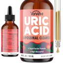 Liposomal Uric Acid Drops, Tart Cherry Supplement with Celery Seed & Boswellia Extract – Muscle, Detox, Joint and Kidney, Uric Acid Cleanse Liquid Supplement – 4 FL OZ (1 Bottle)