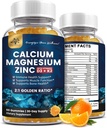 (2 Pack) Calcio Magnesio Zinc Gummies con vitamina D3, K2, B12 &amp; B6 para adultos, Azúcar Glycinate con Potasio Sea Moss Suplemento, Calcio Citrato para Bone Mood &amp; Sleep Support