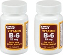 Vitamina de Rugby B-6 Tablas - 25 mg de vitamina B6 - Suplemento dietético - 100 Cuenta (2 Pack)