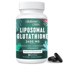 8-en-1 Glutathione Liposomal 2400 MG, Fórmula Antioxidante de alta absorción – con ácido hialurónico, ácido alfa-Lipoico, Resveratrol - Skin, Sistema desintoxicación del hígado, 60 Softgels