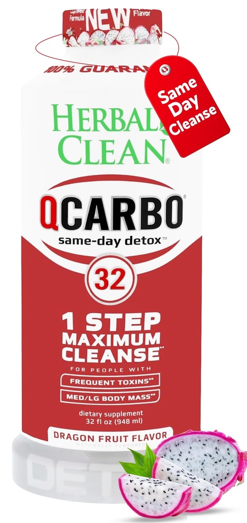 Herbal Limpio del mismo día bebida desintoxicante Premium, sabor de fruta del dragón, 32 Fl Oz