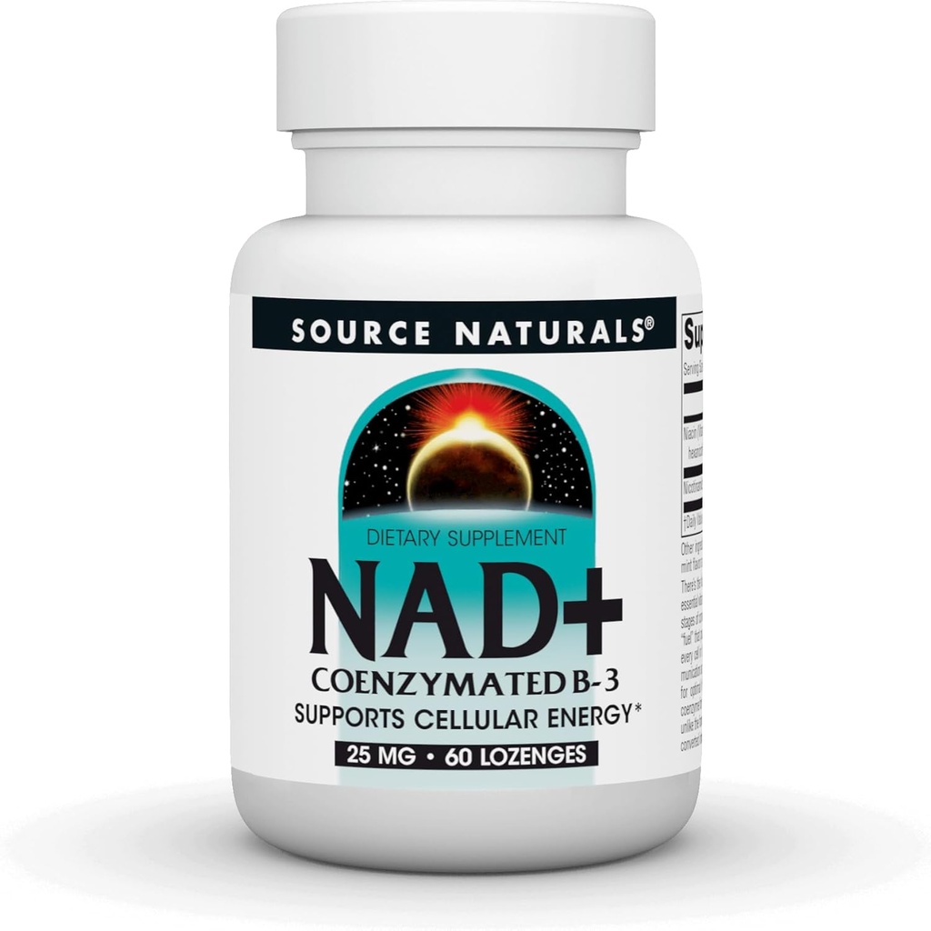 Fuente Naturals NAD+, Coenzimated B-3, Supports Cellular Energy*, 25 mg - 60 Lozenges