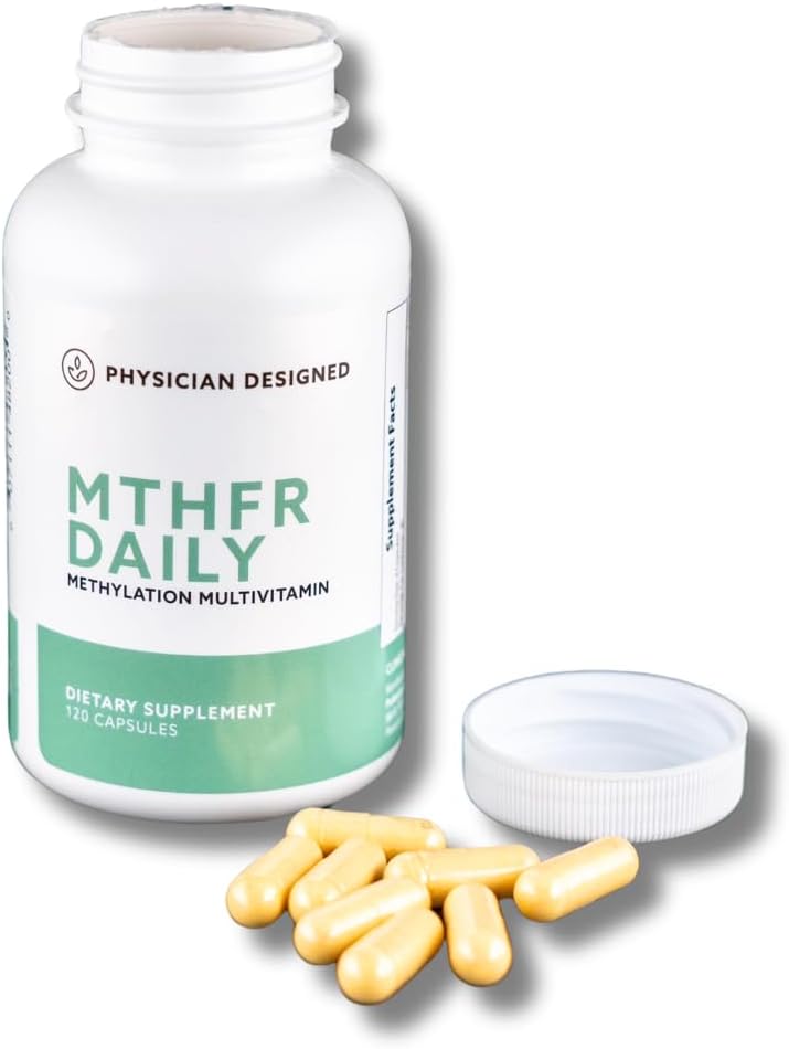 Physician Designed MTHFR Daily Multivitamin  Methylated Multivitamin for Men ' Women  durable for Energy, Mood, & Heart