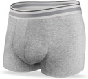 Ropa interior de la incontinencia de los hombres Lavable Leak Proof Boxer Briefs Absorbency 2.3 oz Prostate Bladder Control 1 Pack (Light Gray, 2XL)