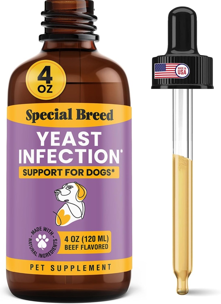 Tratamiento de la infección por levaduras para perros - 4 onzas - Alivio de Itch calmante, Tratamiento de la infección por el oído, Reduce la irritación " Inflamación, 4 onzas