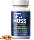 Mar irlandés Moss 6000mg - 2000mg Black Seed Oil Ashwagandha Burdock Root Ginger Capsules - Advanced Seamoss Vitamina Multi Mineral Complex Suplemento píldoras para hombres mujeres
