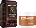 Amla Verde Ecológico Superfood Café y Amla Powder Superfood Suplemento con calabaza, 20x Ultra concentrado Amla