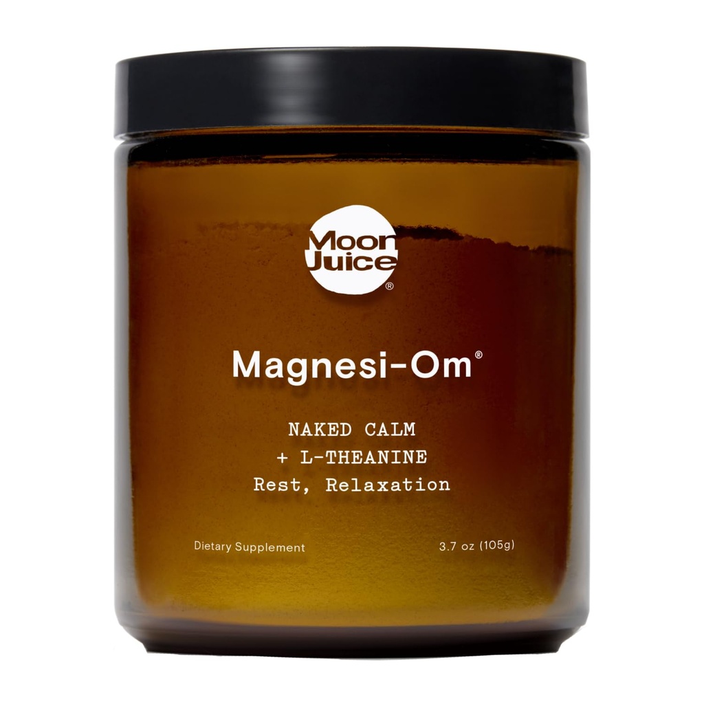 Moon Juice Magnesi-Om Magnesium Powder Suplemento - Complejo de Magnesio Chelated + L-Theanine Blend for Rest, Relax " Regularity - Vegan, Non-GMO " No Sugar, Desflavored, 3.9 oz, 30 Sevings
