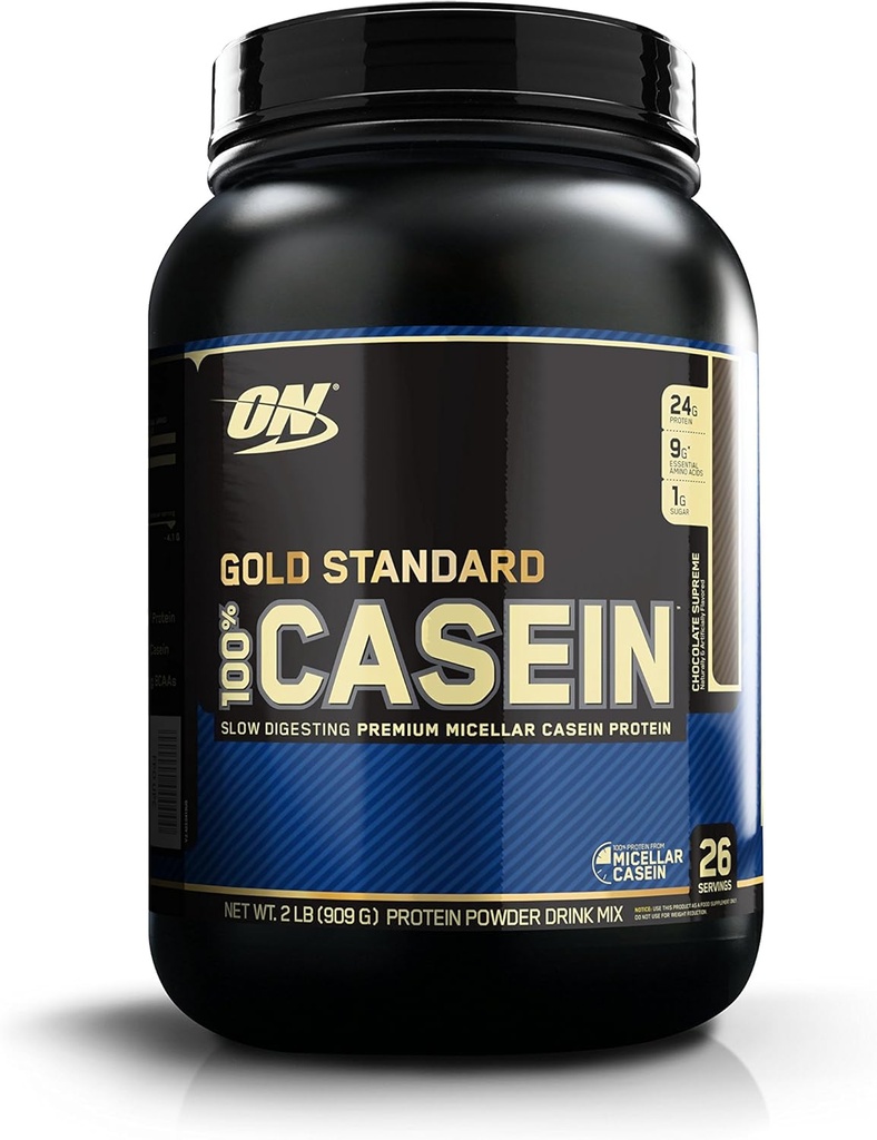 Optimum Nutrition Gold Standard 100% Casein Protein Powder, Chocolate Supreme, 2 libras