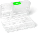 Pill Organizer, Portable Pill Case, 9 compartimentos Moisture-Proof Travel Pill Case for Vitamins, Medicine, Fish Oil, Supplements, Pill Dispenser (White)