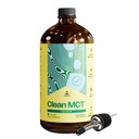 LevelUp Clean MCT Oil - 100% Caprylic C8 for Energy, Focus, Gut Health, Brain Superfuel - Keto Supplement for Ketogenic Coffee and Ketones - Non-GMO (32 oz Glass Bottle)