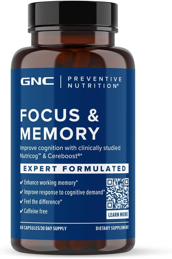 GNC Preventive Nutrition Focus and Memory - 60 Capsules tención 30