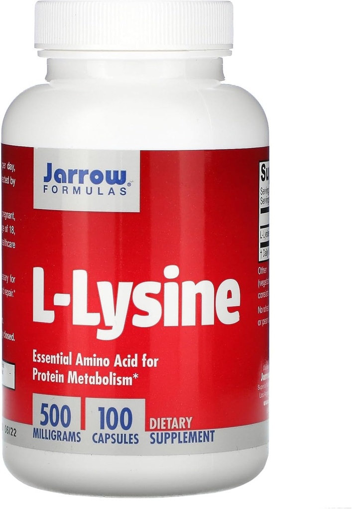 Fórmulas Jarrow - L-Lysine, 500 mg, 100 cápsulas