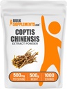 BulkSupplements.com Coptis Chinensis Extract Powder - Suplemento de Berberina, Poltis Powder - Golden Thread Suplemento, Gluten Free, 500mg por Serving, 500g (1.1 lbs) (Pack of 1)