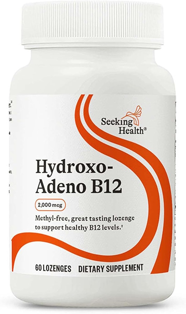 Buscando Salud Hydroxo-Adeno B12, 2000 mcg, libre de metil, soporta energía, foco, metilación, detox &amp; homocysteine. Vegano, Vegetariano (60 lozenges)