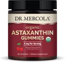 Dr. Mercola Organic Astaxanthin Gummies, 30 Servings (30 Gummies), 4 mg Por Serving, Suplemento dietético, Antioxidante e Immune Support, Certified Organic, Non-GMO