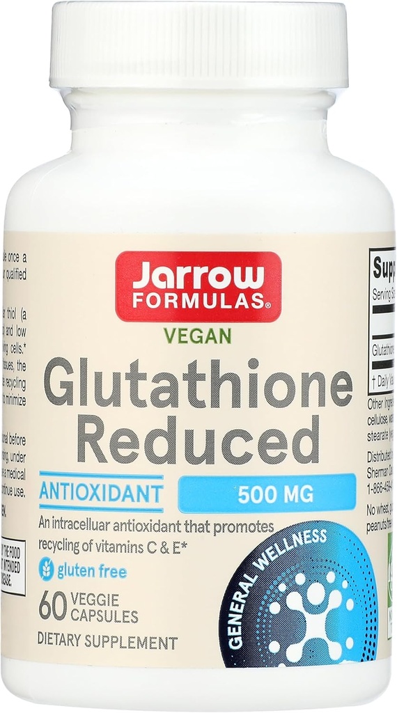 Fórmulas Jarrow Reducidas Glutathione, 60 Ct