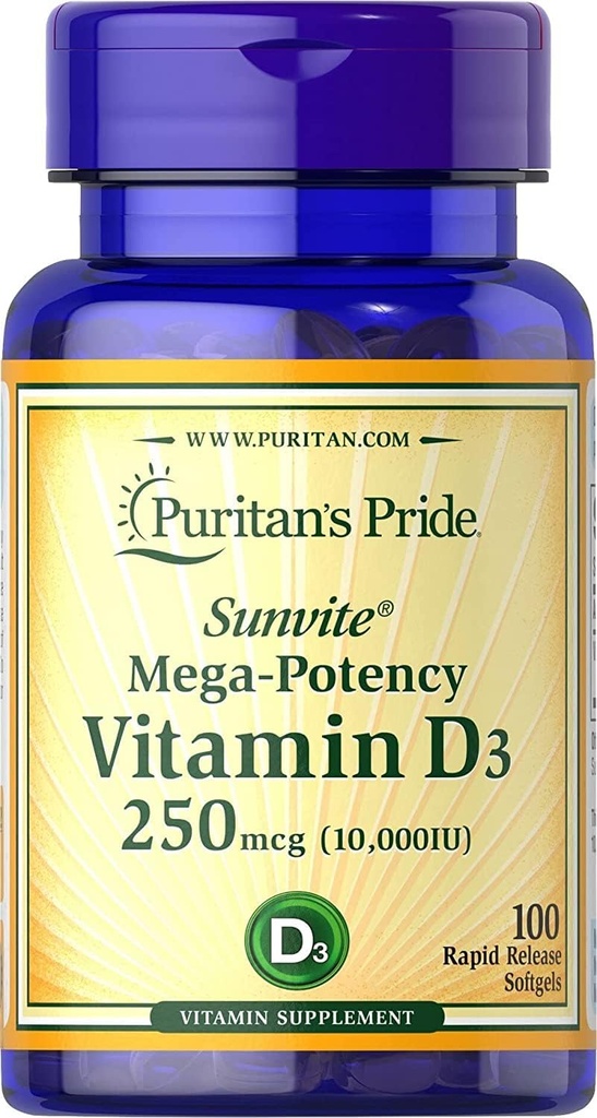 Pride Vitamina D3 10,000 UI-100 Softgels