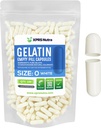 XPRS Nutra Tamaño 0 Empty Capsules - 100 Conde Empty Gelatin Capsules - DIY Capsule Filling - Pure Bovine Pill Gel Caps for Do-It-youself Suplementos (White)