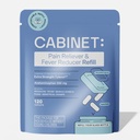 Gabinete: 500 mg de acetaminofén para alivio de dolor de cabeza, dentaduras, garganta profunda y reducción de fiebre, 120 tabletas (relleno)
